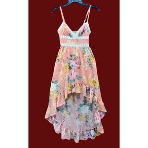 Rue 21 - Women's Summer Sleeveless High Low Hem Ruffle Floral Dress - Pink - XS